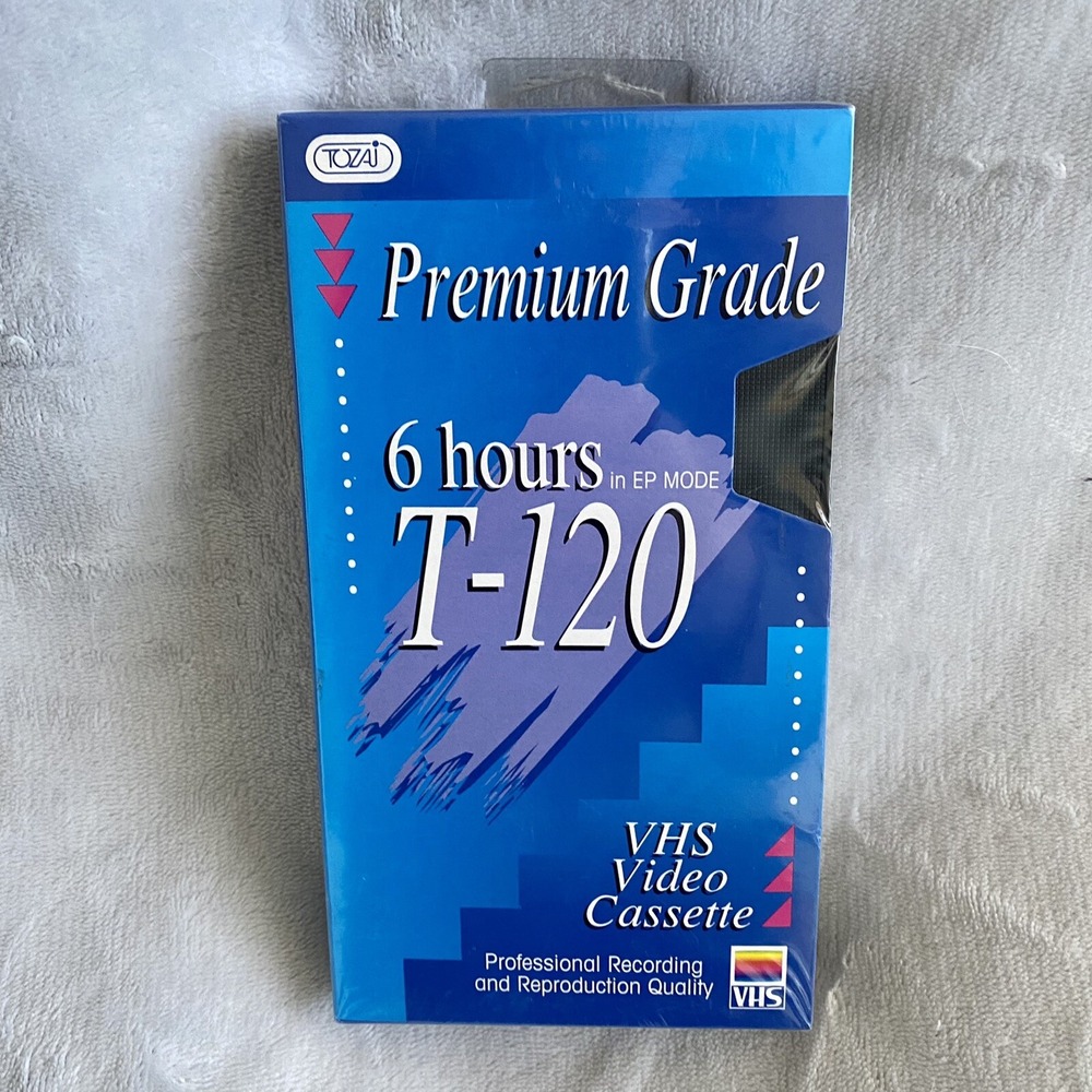 Tozai T-120 Premium Grade Blank‎ VHS Video Cassette 6 Hour Factory Sealed New